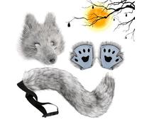 Generico Wolf Ears And Tail Set - Luxury Faux Animal Accessories, Realistic Wolf Headband, Large Bushy Tail, Adjustable Secure Clip, Cosplay Costume Props | For Women