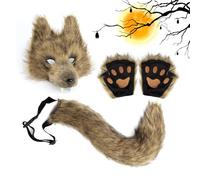 Generico Wolf Ears And Tail Set - Luxury Faux Animal Accessories, Realistic Wolf Headband, Large Bushy Tail, Adjustable Secure Clip, Cosplay Costume Props | For Women
