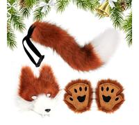 Generico Wolf Ears And Tail Set - Luxury Faux Animal Accessories, Realistic Wolf Headband, Large Bushy Tail, Adjustable Secure Clip, Cosplay Costume Props | For Women