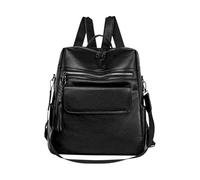 Generico Women Bag, Large Capacity Bookbag, Stylish Tassel Zipper Pendant 13.39x6.3in, Versatile & Spacious Bag, Pu Leather Backpack for Girls, Work and School