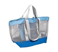 Generico Women Beach Handbag - Mesh Storage Carry Bag for Vacation Essentials | Polyester Sand Proof Tote with Zipper Pocket, Lightweight Organizer Pouch for Poolside Travel Shopping Camping Fitness