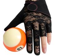Generico Women Billiard Glove, Left Hand Lace Billiard Gear, Women Pool Glove with Solid Breathable Elastic Mesh, Professional Non Slip Accessory for Improving Accuracy, and Enhancing Grip
