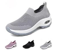 Generico Women Mesh Breathable Wedges Sneaker Walking,Comfort Breathable Mesh Orthopedic Platform Sneakers (Gray,37)