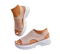 Generico Women’s Open Toe Sneaker Sandals 2026 Orthopedic Comfortable Arch Support Breathable Mesh Platform Slip-On Walking Shoes Summer Outdoor Sport Vacation Hiking Sandals (pink,41)