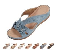 Generico Women’s Wedge Sandals 2026 - Orthopedic Arch Support Open Toe Floral Slip On Platform Sandals for Women, Comfortable Dressy Casual Summer Walking Beach Slides