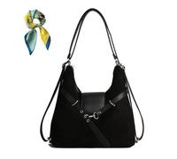 Generico Women Simple Commute Underarm Suede Purse,Brown Slouchy Hobo Shoulder Bags,Trendy Fall Crossbody Bag Travel Work (Black)