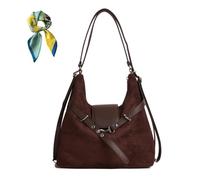 Generico Women Simple Commute Underarm Suede Purse,Brown Slouchy Hobo Shoulder Bags,Trendy Fall Crossbody Bag Travel Work (Coffee)