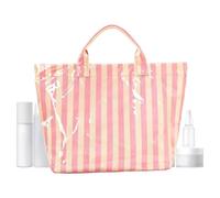 Generico Women Striped Tote - Waterproof Handbag Tote, Sturdy Large Capacity Bag for Daily Stuff, Stylish Glossy Shoulder Bag, Versatile Travel Work Carrier for Gym Pool School College Office Use