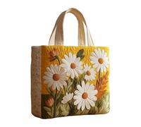 Generico Women Tote Bag - Large Capacity 15-Inch Quilted Shoulder Handbag, Lightweight Canvas Shopping Tote, Reusable Casual Purse | Floral Pattern Cute Bag For Commute Work Beach Picnic Gym Travel