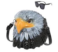 Generico Women Weird Halloween Eagle Purse Handbag, Men Unique Novelty Crossbody, Gothic Cartoon Eagle Shaped Shoulder Bag