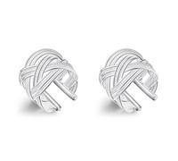 Generico Women's 925 Sterling Silver Ring Woven Mesh Style Jewelry US 8 Anelli Da Cucina per Uomini Erezione in Silicone (White*2, One Size*2)