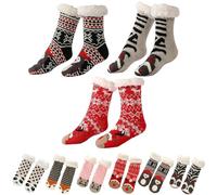 Generico Women's Animal Slipper Socks, Ultra Thick Fuzzy Fleece-Lined Winter Non-Slip Gripper Socks for Women & Girls, Cozy Thermal Indoor Home Socks, Cute Christmas Gifts (B)
