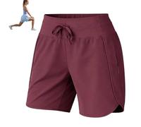 Generico Womens Athletic Shorts 7 inch Inseam for Hiking: 7'' Golden Length - 30% More Coverage Than 5''-40% More Freedom Than 9'' (Burgundy,XS)