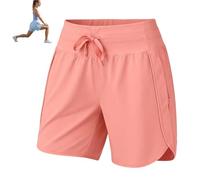 Generico Womens Athletic Shorts 7 inch Inseam for Hiking: 7'' Golden Length - 30% More Coverage Than 5''-40% More Freedom Than 9'' (Coral Pink,S)