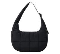 Generico Women's Bag, Crescent Shoulder Bag, Lightweight Puffer Underarm Tote, Soft Nylon Polyester Fabric for Travel, Gym, Outdoor, Daily Use, 9.84x3.94x6.1 Inches Black 1 Piece 290g
