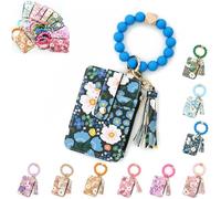 Generico Women's Boho Beaded Wallet, 2025 New Boho Style Beaded & Tassel Decorated Keychain, Credit Card Wristlet Wallet (7)