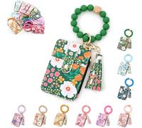 Generico Women's Boho Beaded Wallet, 2025 New Boho Style Beaded & Tassel Decorated Keychain, Credit Card Wristlet Wallet (9)