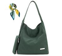 Generico Women's Drawstring Striped Casual Shoulder Bag,Vegan Leather Large Capacity Purse,Top Rope Handle Totes for Work Daily