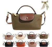 Generico Women's Fashion Colorblock Mini Crossbody Bag,Mini Shoulder Purses with Adjustable Strap,Solid Color Nylon Square Handbags
