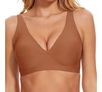 Generico Womens Jelly Wireless Bra Leopard Print Deep V Push Up Seamless Full Coverage Supportive Sports Bras for Everyday Wear (Coffee,3XL)