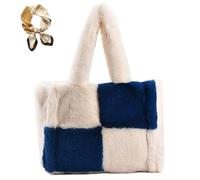 Generico Women's Large Capacity Plush Tote Bag, Soft Autumn Winter Top Handle Shoulder Bags, Fall Versatile Cozy Small Handbag