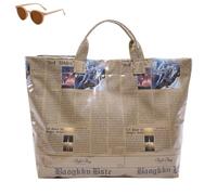 Generico Women's Letters Print Tote Bag, Fashion Newspaper Pattern Trending Handbag, Large Capacity Pvc Waterproof Top Handle Bag