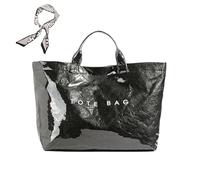 Generico Women's Letters Print Tote Bag, New PVC Large Kraft Paper Tote Bags for Women, Fashion Retro Totebag (B)