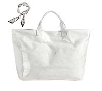 Generico Women's Letters Print Tote Bag,PVC Trendy Tote for Women,Trendy Plastic Tote Bag,Clear Hobo Handbag (L)