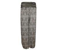 Generico Womens Loose Printed Wide Leg Trousers Elastic Waist Casual Pants Relaxed Fit Pattern Bottoms Lightweight Holiday Walking Everyday Wear, 03-Khaki, S
