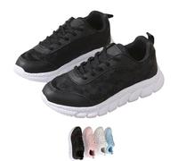 Generico Women's Luxurious Orthopedic Sneakers, Orthopedic Sneakers for Women, Arch Support Hollow Breathable Mesh Shoes (Black,33)