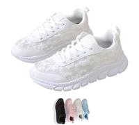 Generico Women's Luxurious Orthopedic Sneakers, Orthopedic Sneakers for Women, Arch Support Hollow Breathable Mesh Shoes (White,32.5)