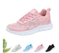 Generico Women's Luxurious Orthopedic Sneakers, Orthopedic Sneakers for Women, Lace Print Hollow Breathable Mesh Shoes, with Arch Support (Pink,37)