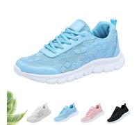 Generico Women's Luxurious Orthopedic Sneakers, Orthopedic Sneakers for Women, Lace Print Hollow Breathable Mesh Shoes, with Arch Support (Blue,35)