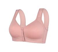Generico Womens No Steel Ring Front Close Reggiseno T Back Plus Size Reggiseno Sfoderato Senza Cuciture per Busto Grande (B, 50)