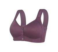 Generico Womens No Steel Ring Front Close Reggiseno T Back Plus Size Reggiseno Sfoderato Senza Cuciture per Busto Grande (A, 48)