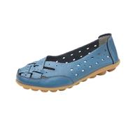 Generico Womens Orthopedic Loafers in Breathable Leather Comfortable Soft Flats Sandals Hollow loafers (1PCS/C,36)