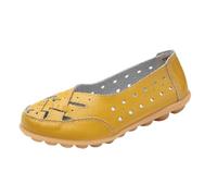 Generico Womens Orthopedic Loafers in Breathable Leather Comfortable Soft Flats Sandals Hollow loafers (1PCS/I,38)