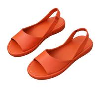 Generico Women's Orthopedic Platform Sandals Open Toe Comfortable Walking Shoes Casual Slingback Summer Sandals with Arch Support (orange,37)