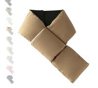 Generico Womens Puffer Scarf, Winter Warm Solid Color Fluffy Scarf, Lightweight Neckwarmer Solid Color Neck Wrap for Winter (Brown)
