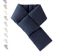 Generico Womens Puffer Scarf, Winter Warm Solid Color Fluffy Scarf, Lightweight Neckwarmer Solid Color Neck Wrap for Winter (Navy Blue)