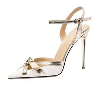 Generico Women's Slingback Pointed Toe Pumps - Ankle Strap Stiletto Heels, Elegant Wedding Party Dress Shoes for Brides, Work & Evening(35 EU)