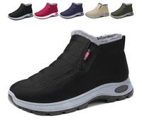 Generico Women's Snow Boots Warm Sheepskin-Lined Boots, Winter Ankle Comfortable Slip on Short Snow Fur Lined Boots (Black,38)