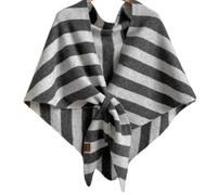 Generico Women's Solid Color triangle Shawl, Pashmina Knitted Wraps for Women, 16 styles Wraps Cardigan Cape for Daily Wear (Stripe A)