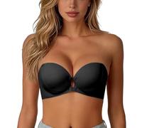Generico Women's Strapless Front Closure Push-Up Bra No Underwire Wireless Bras Front Clasp Strapless Bra, Seamless Comfortable Padded Non Slip Tube Jelly Bras