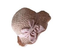 Generico Womens Straw Hats for Summer - 22.83 inch Multifunctional Retro Hand Woven Straw Hat | Ruffled Bow Elegant Crocheted Sun Hat | Foldable Breathable Beach Hats for Women. 180g.