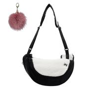 Generico Womens Stylish Plush Dumpling Shoulder Bag,Large Capacity Cute Furry Crossbody Bag,Quilted Hobo Purse Handbag