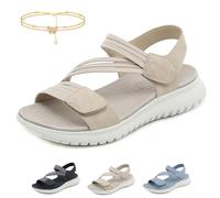 Generico Women's Summer Fisherman Sandals, 2025 New Women's Adjustable Orthopedic Arch Support Comfortable Walking Sandals(Beige,41 EU)