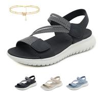 Generico Women's Summer Fisherman Sandals, 2025 New Women's Adjustable Orthopedic Arch Support Comfortable Walking Sandals(nero,41 EU)