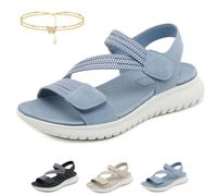 Generico Women's Summer Fisherman Sandals, 2025 New Women's Adjustable Orthopedic Arch Support Comfortable Walking Sandals(blu,41 EU)