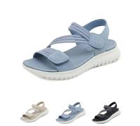 Generico Women's Summer Fisherman Sandals Adjustable Breathable arch support wedge Orthopedic with Arch Support for Beach Hiking for Women Casual Flat Sandals (Blue,40)